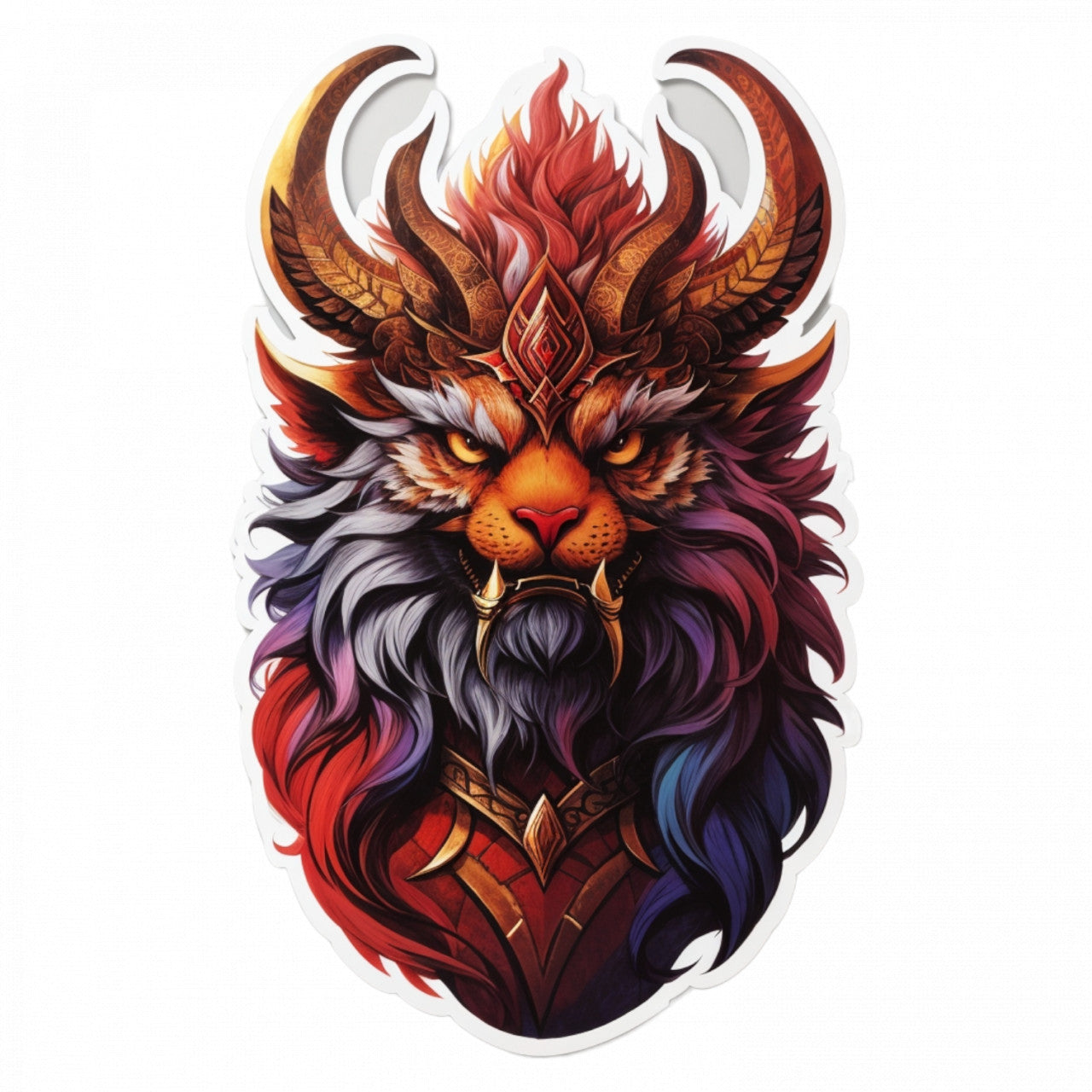 Set 3 bucati, Sticker decorativ, Demon Stolas cu coarne, Rezistent la apa, NO1259, 6 cm, Multicolor