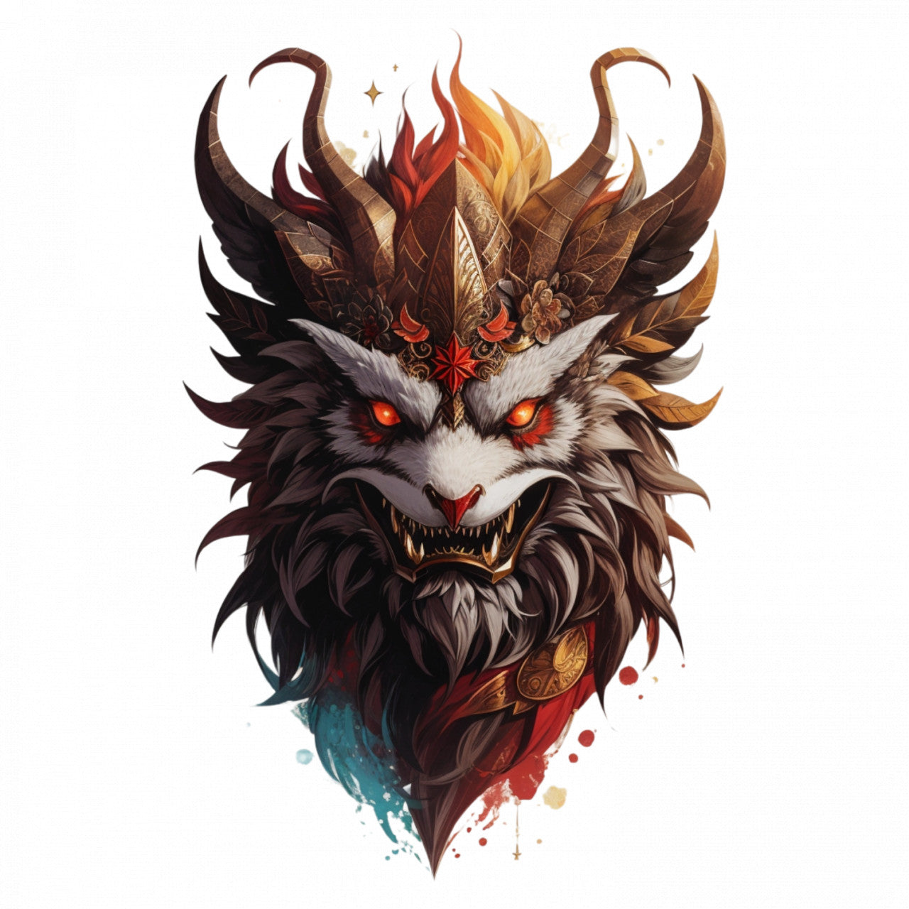 Set 3 bucati, Sticker decorativ, Demon Stolas, Rezistent la apa, NO1257, 6 cm, Multicolor