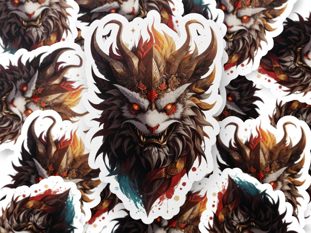 Set 3 bucati, Sticker decorativ, Demon Stolas, Rezistent la apa, NO1257, 6 cm, Multicolor