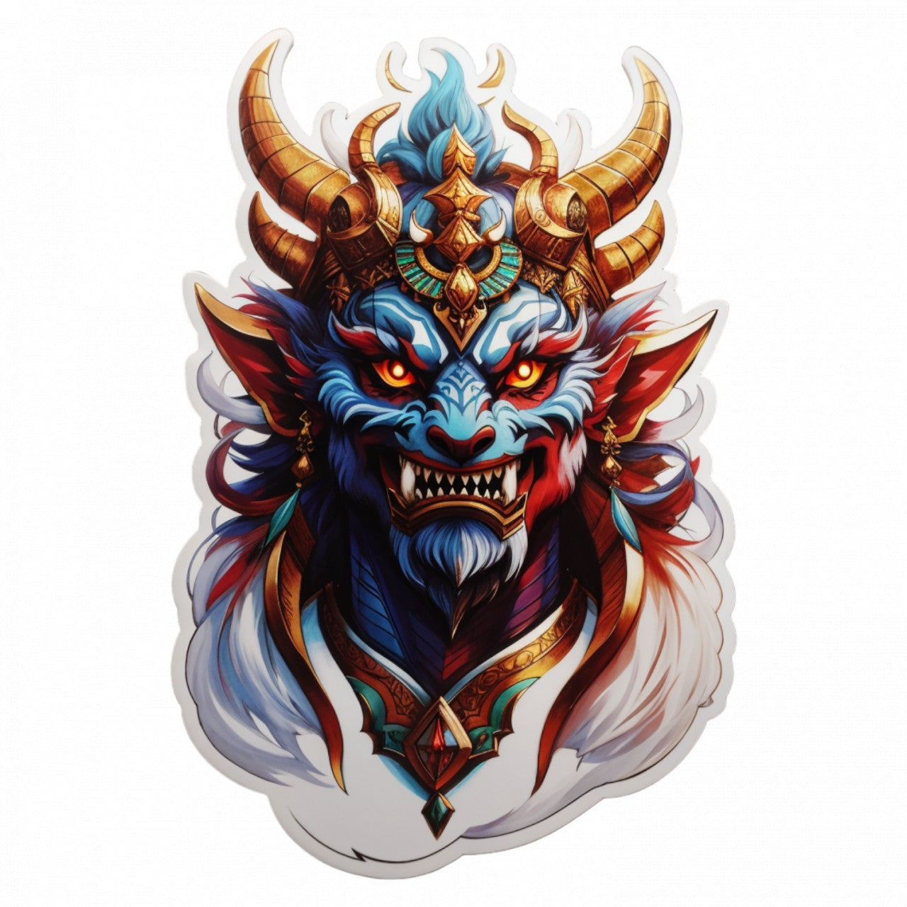 Set 3 bucati, Sticker decorativ, Demonul Paimon, Rezistent la apa, NO1002, 6 cm, Multicolor