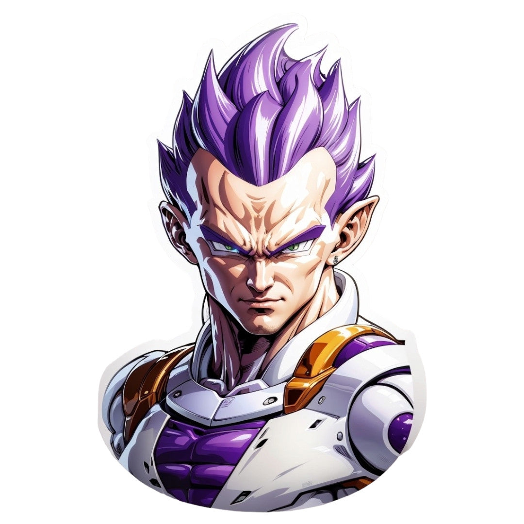 Set 3 bucati, Sticker decorativ, Dragon ball Frieza bust, Rezistent la apa, NO2073, 6 cm, Multicolor