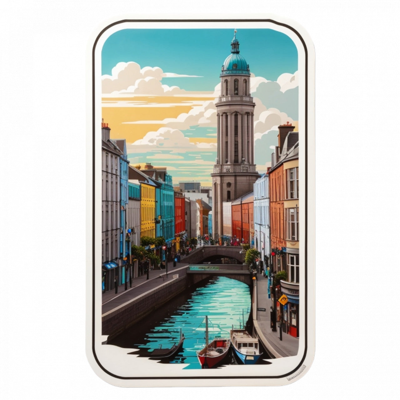 Set 3 bucati, Sticker decorativ, Dubai marina, Rezistent la apa, NO501, 6 cm, Multicolor