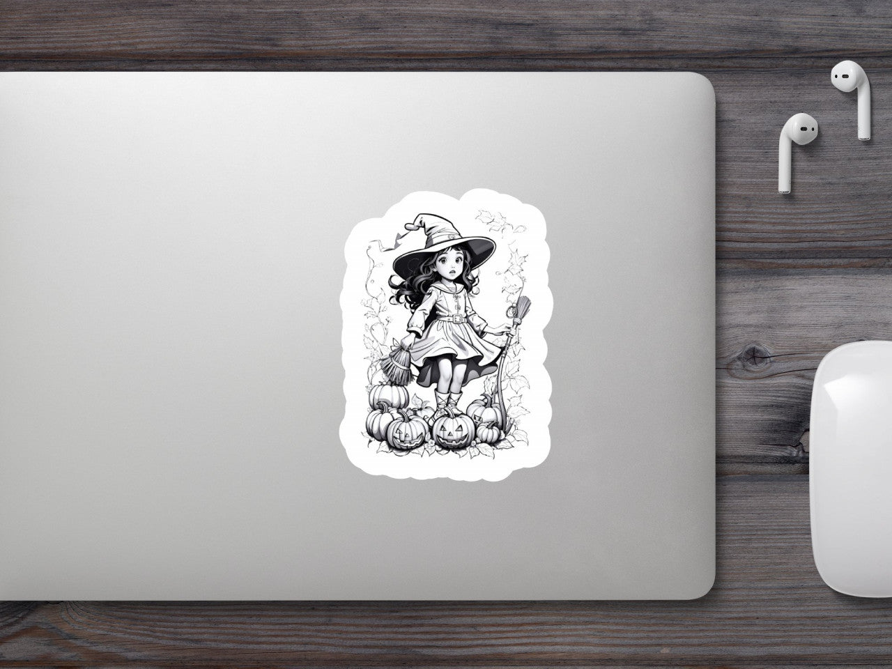 Set 3 bucati, Sticker decorativ, Fetita halloween, Rezistent la apa, NO1627, 6 cm, Multicolor