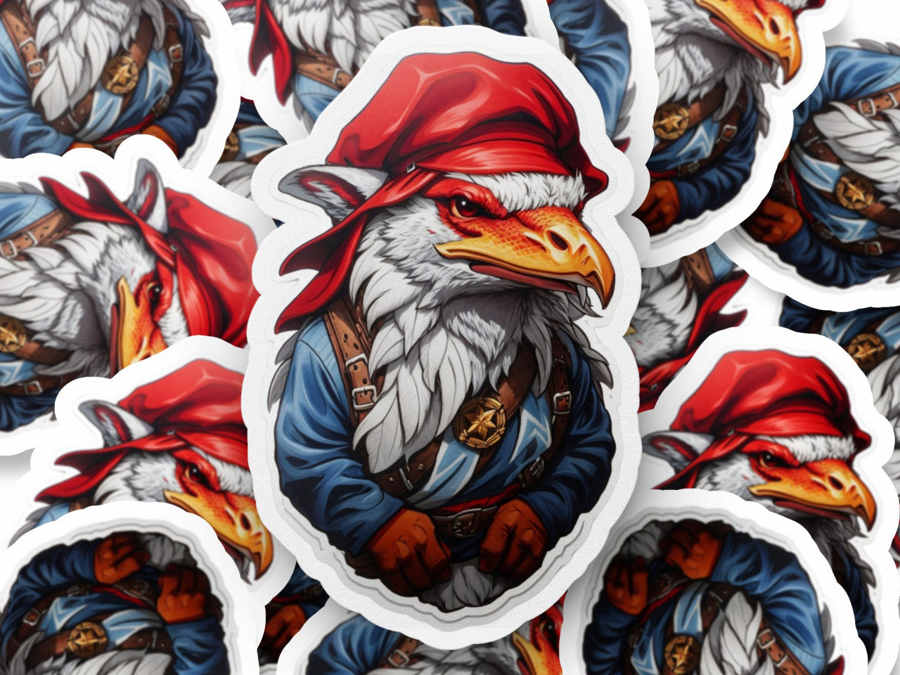 Set 3 bucati, Sticker decorativ, Goblin Redcap cu camasa, Rezistent la apa, NO1128, 6 cm, Multicolor