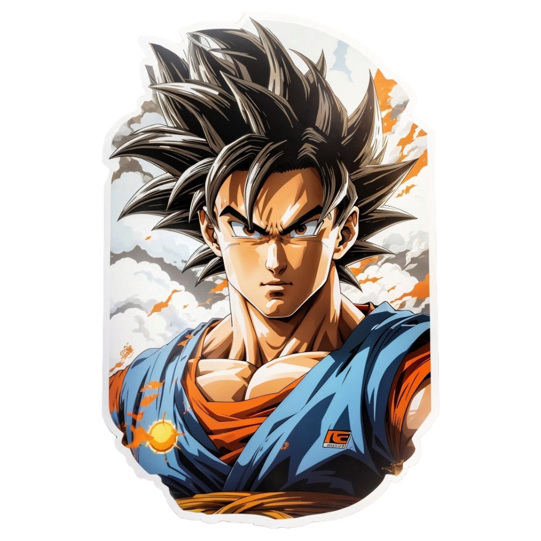Set 3 bucati, Sticker decorativ, Goku bust, Rezistent la apa, NO2078, 6 cm, Multicolor