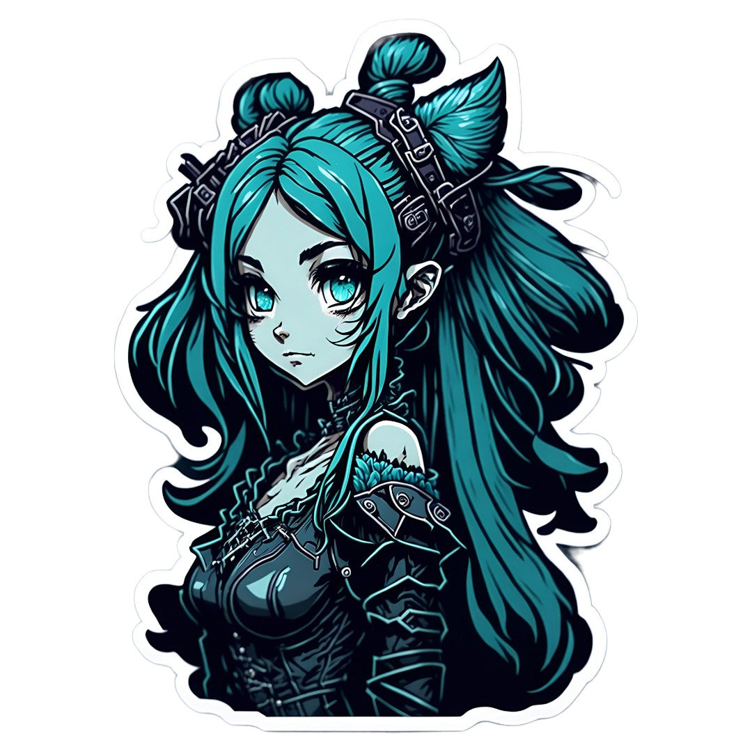 Set 3 bucati, Sticker decorativ, Hatsume Miku, Rezistent la apa, NO1909, 6 cm, Multicolor