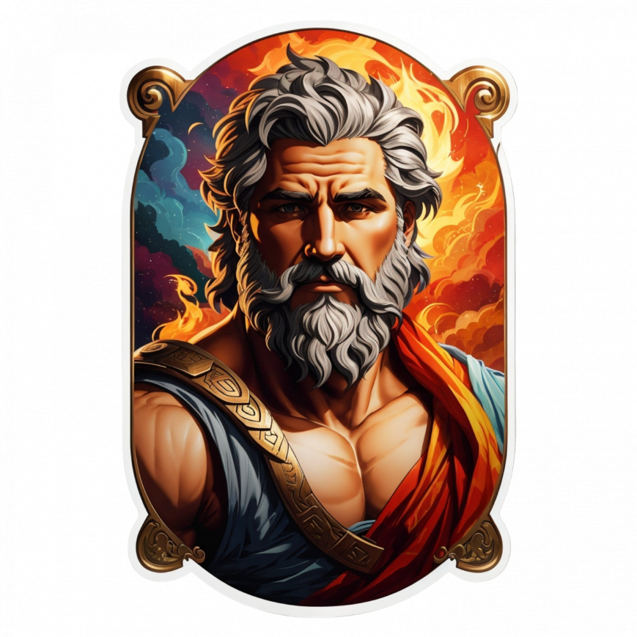 Set 3 bucati, Sticker decorativ, Hefaestus zeu grec, Rezistent la apa, NO686, 6 cm, Multicolor