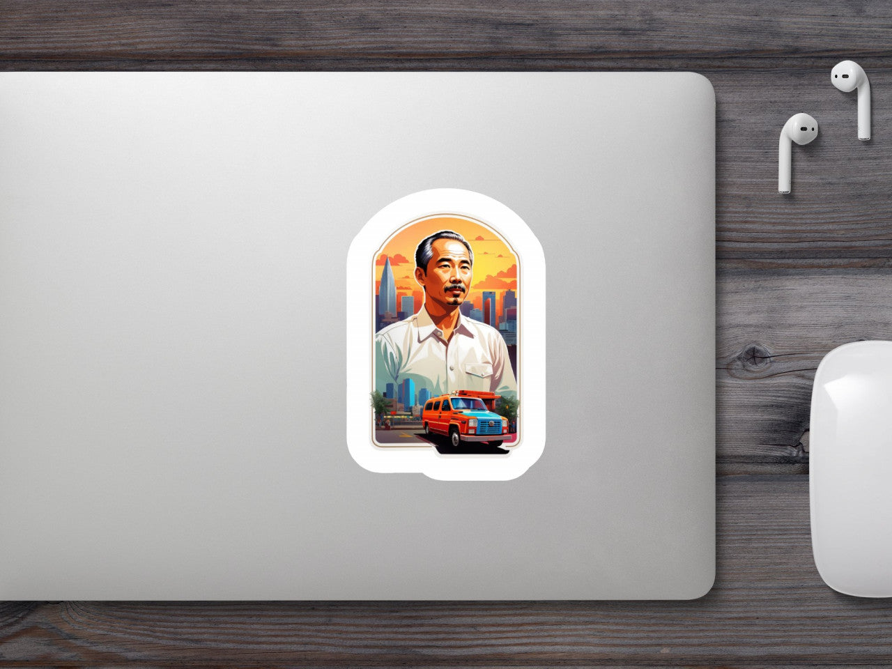 Set 3 bucati, Sticker decorativ, Ho Chi Minh, Rezistent la apa, NO726, 6 cm, Multicolor