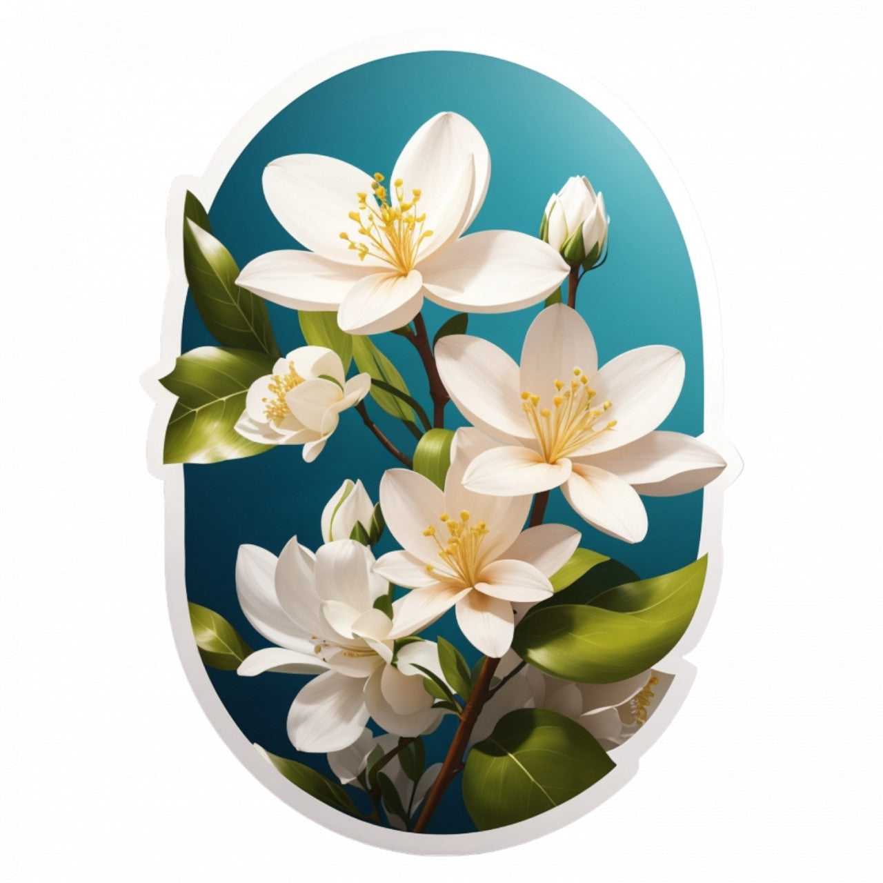 Set 3 bucati, Sticker decorativ, Iasomie, Rezistent la apa, NO749, 6 cm, Multicolor