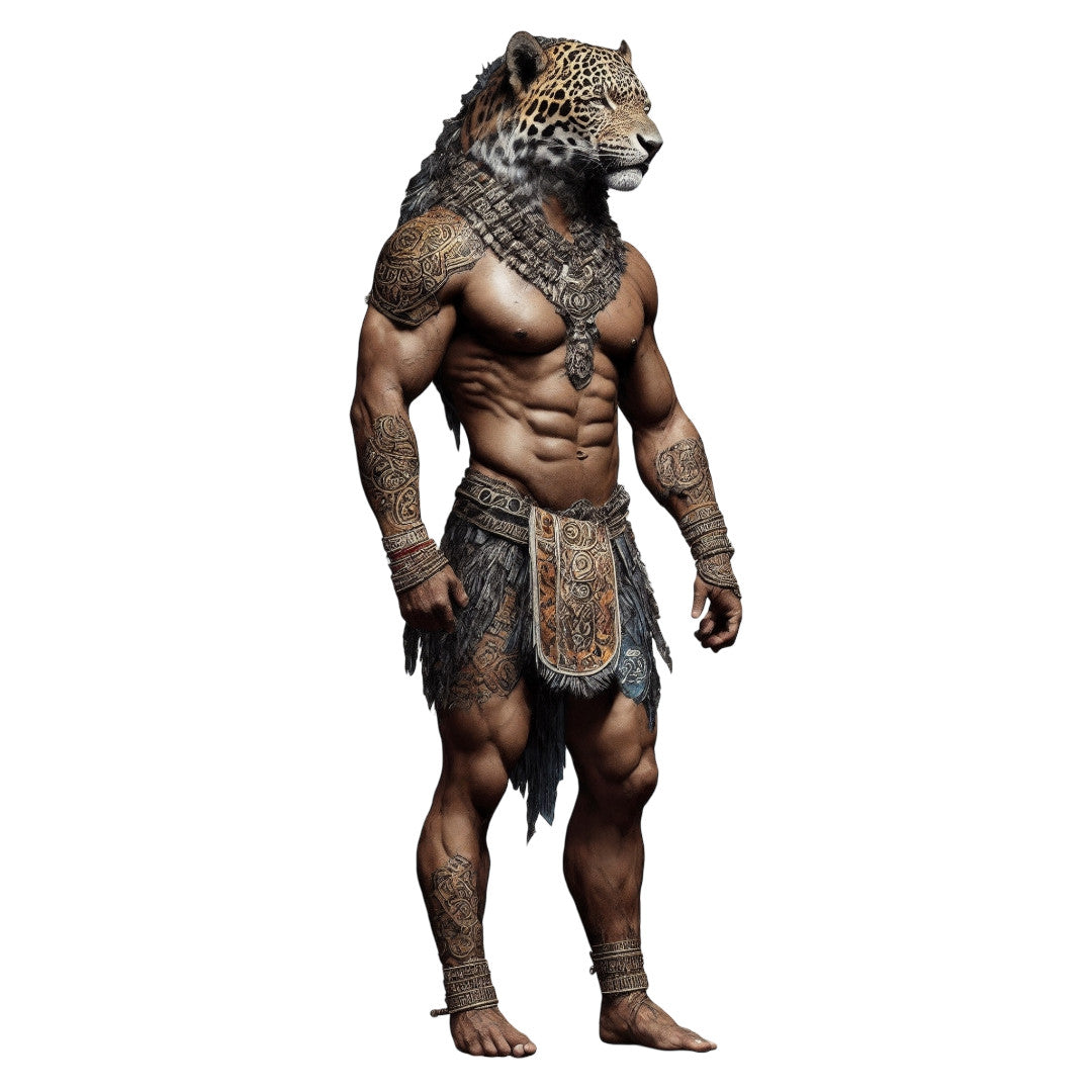 Set 3 bucati, Sticker decorativ, Jaguarul maya, Rezistent la apa, NO1788, 6 cm, Multicolor