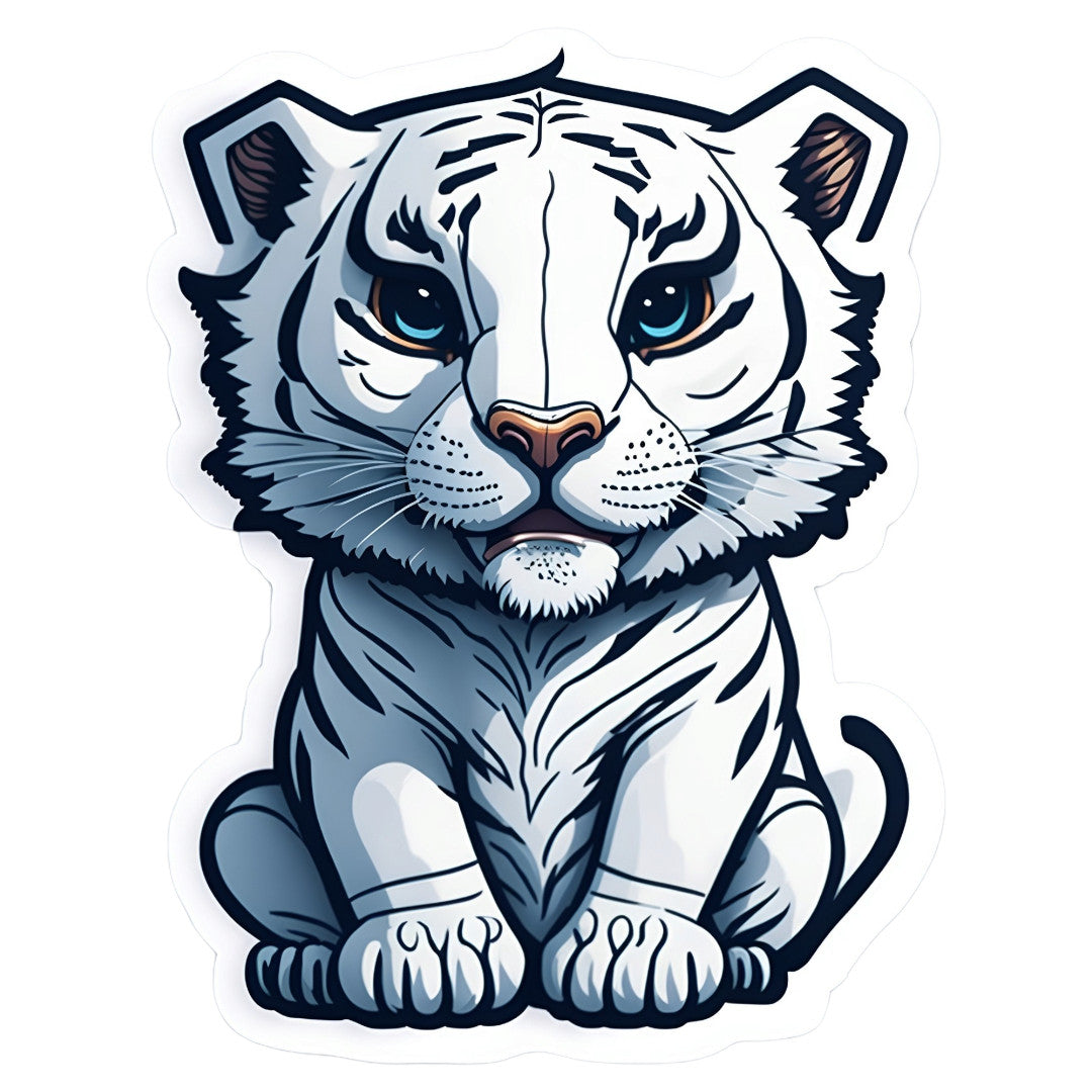 Set 3 bucati, Sticker decorativ, Leul alb, Rezistent la apa, NO1898, 6 cm, Multicolor