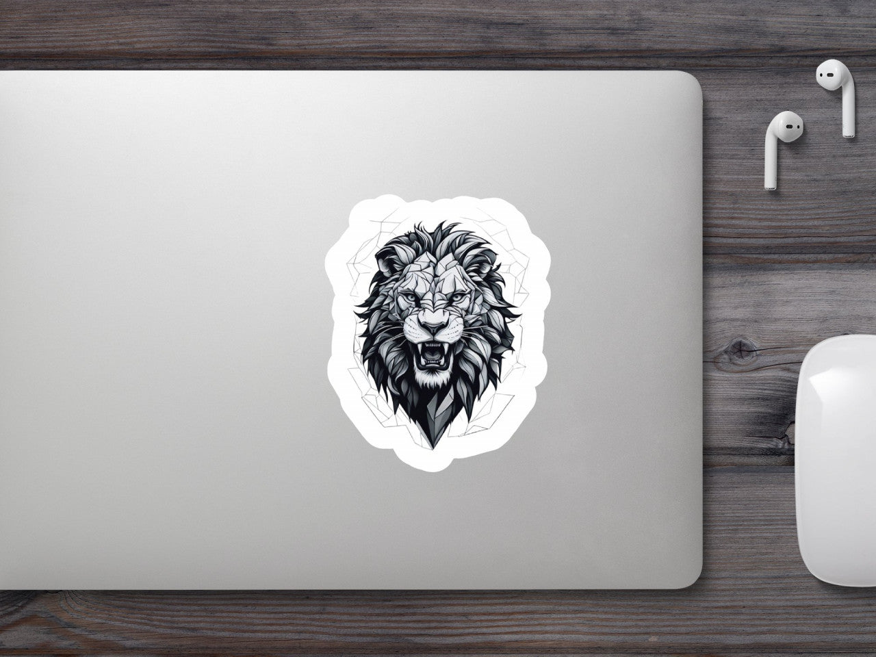 Set 3 bucati, Sticker decorativ, Leul de piatra, Rezistent la apa, NO1789, 6 cm, Multicolor