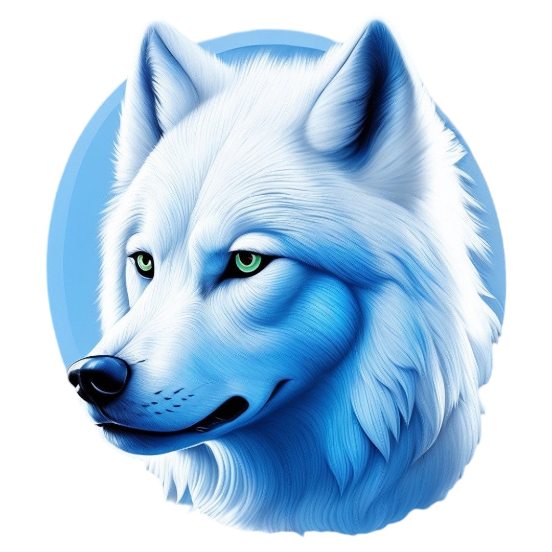 Set 3 bucati, Sticker decorativ, Lup alb, Rezistent la apa, NO1904, 6 cm, Multicolor