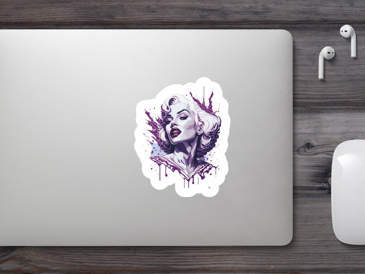 Set 3 bucati, Sticker decorativ, Marilyn Monroe, Rezistent la apa, NO1782, 6 cm, Multicolor