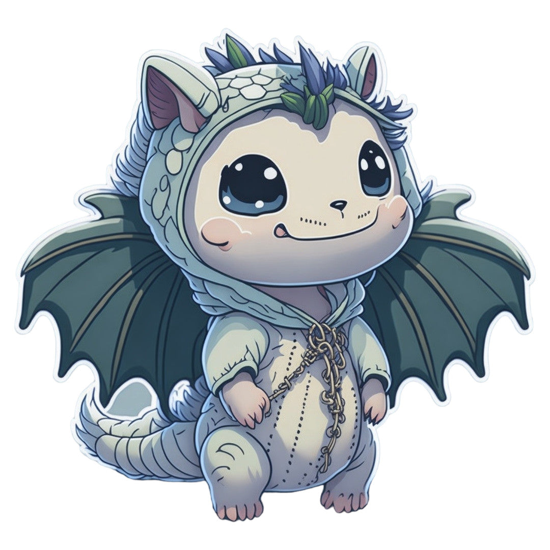 Set 3 bucati, Sticker decorativ, Micul dragon, Rezistent la apa, NO1876, 6 cm, Multicolor