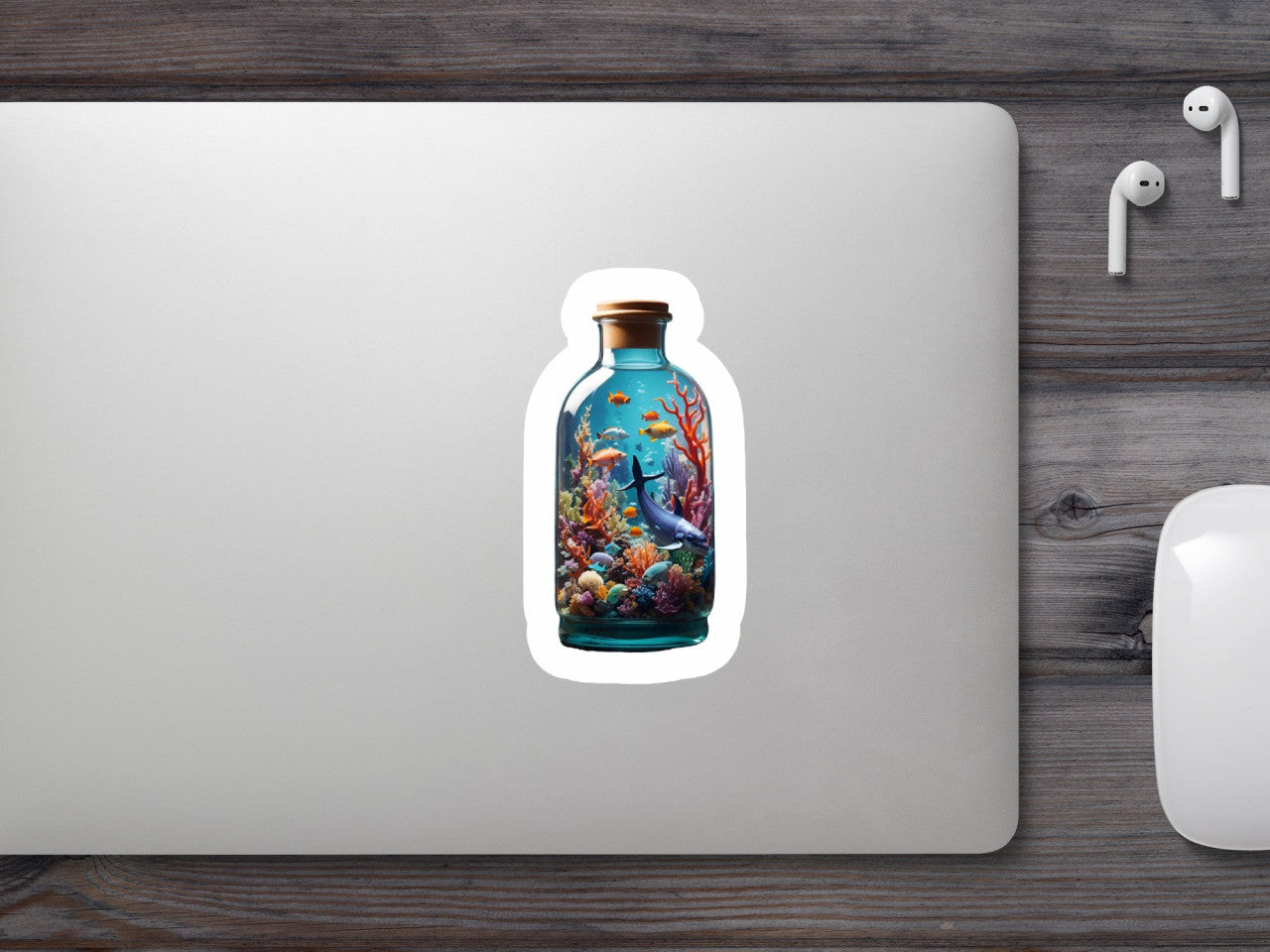 Set 3 bucati, Sticker decorativ, Oceanul din sticla, Rezistent la apa, NO1776, 6 cm, Multicolor