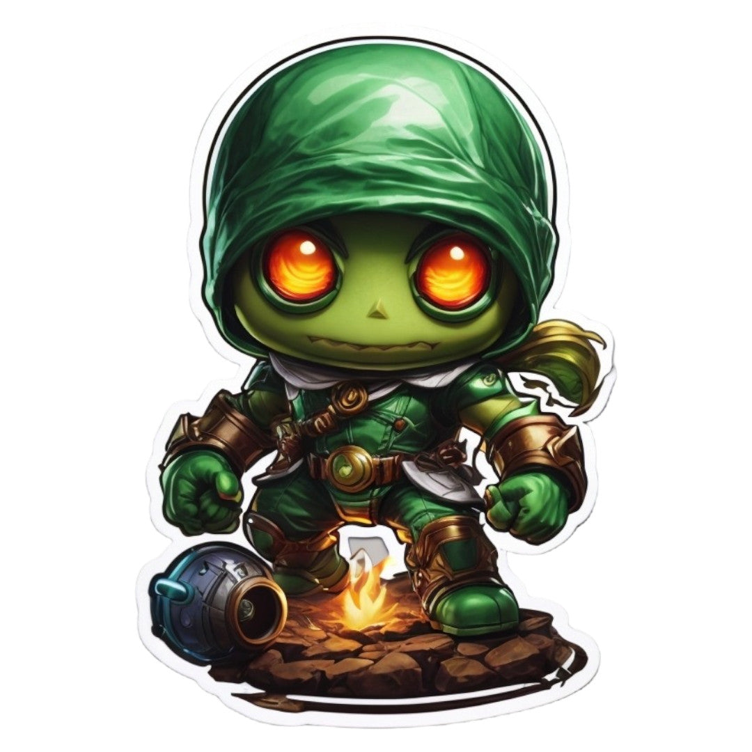 Set 3 bucati, Sticker decorativ, Personaj Amumu League of Legend, Rezistent la apa, NO2313, 6 cm, Multicolor