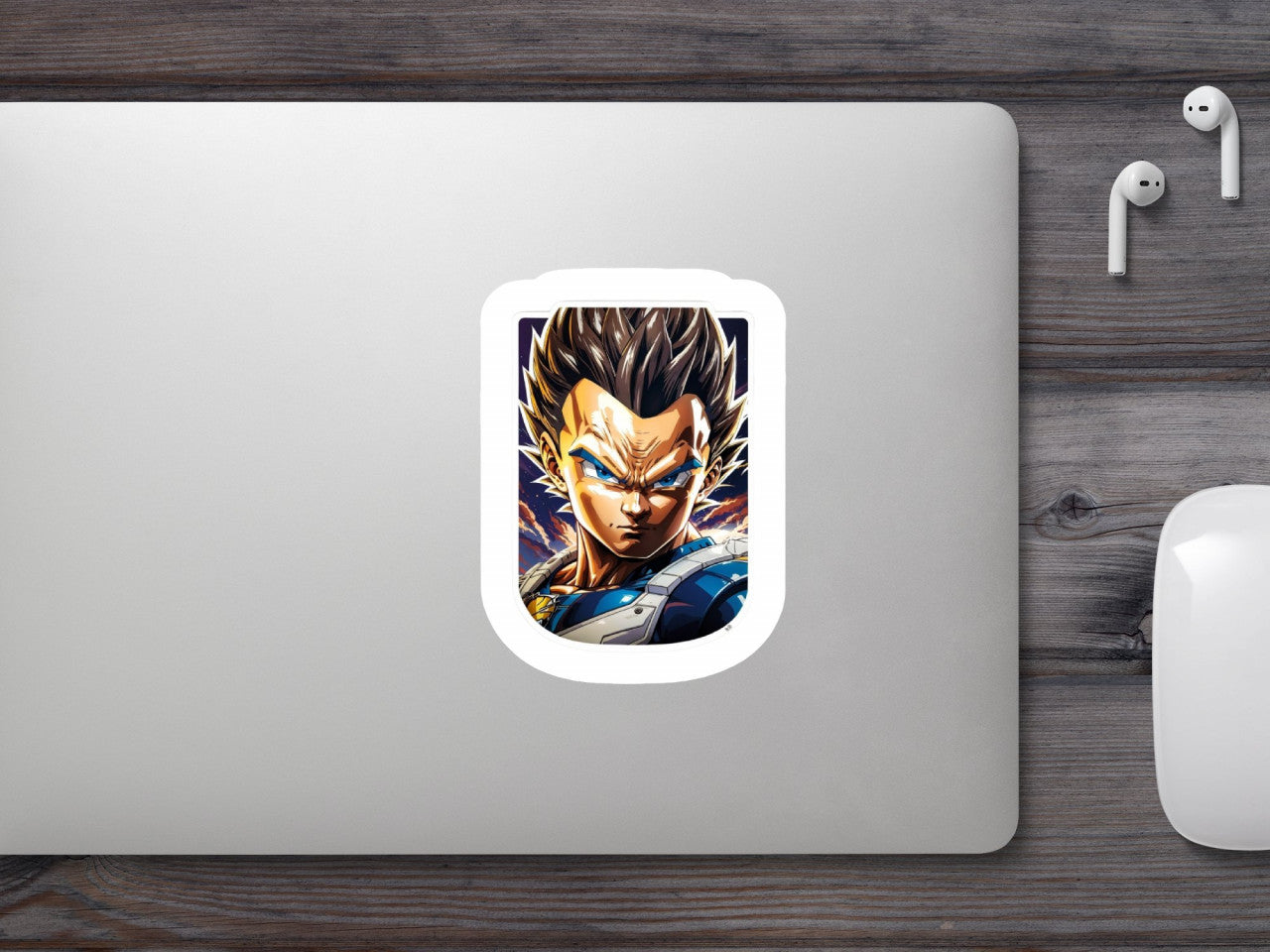 Set 3 bucati, Sticker decorativ, Personaj Vegeta Dragon Ball, Rezistent la apa, NO2203, 6 cm, Multicolor