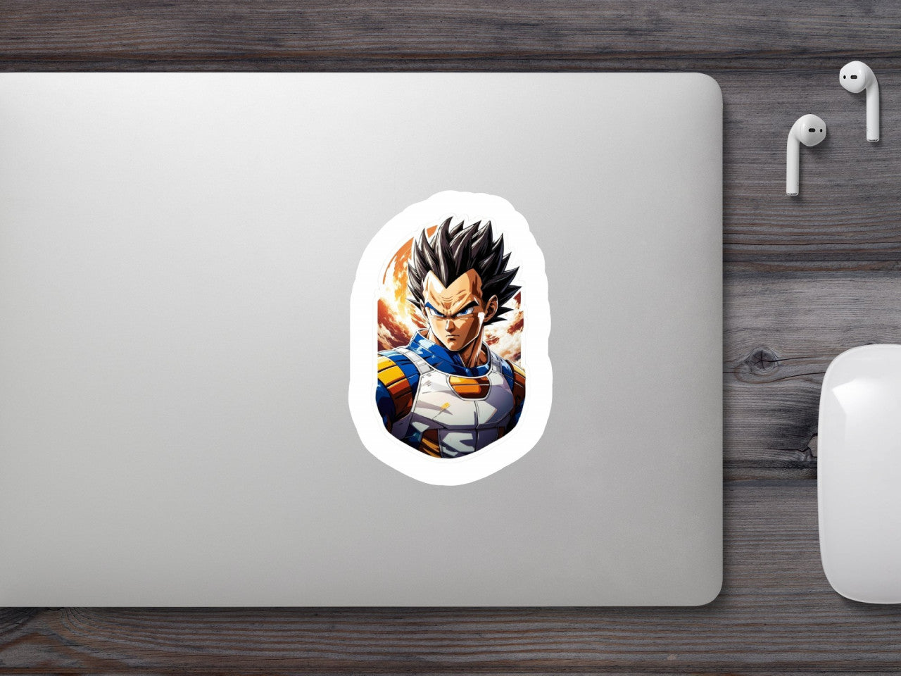 Set 3 bucati, Sticker decorativ, Personaj Vegeta Dragon Ball, Rezistent la apa, NO2208, 6 cm, Multicolor