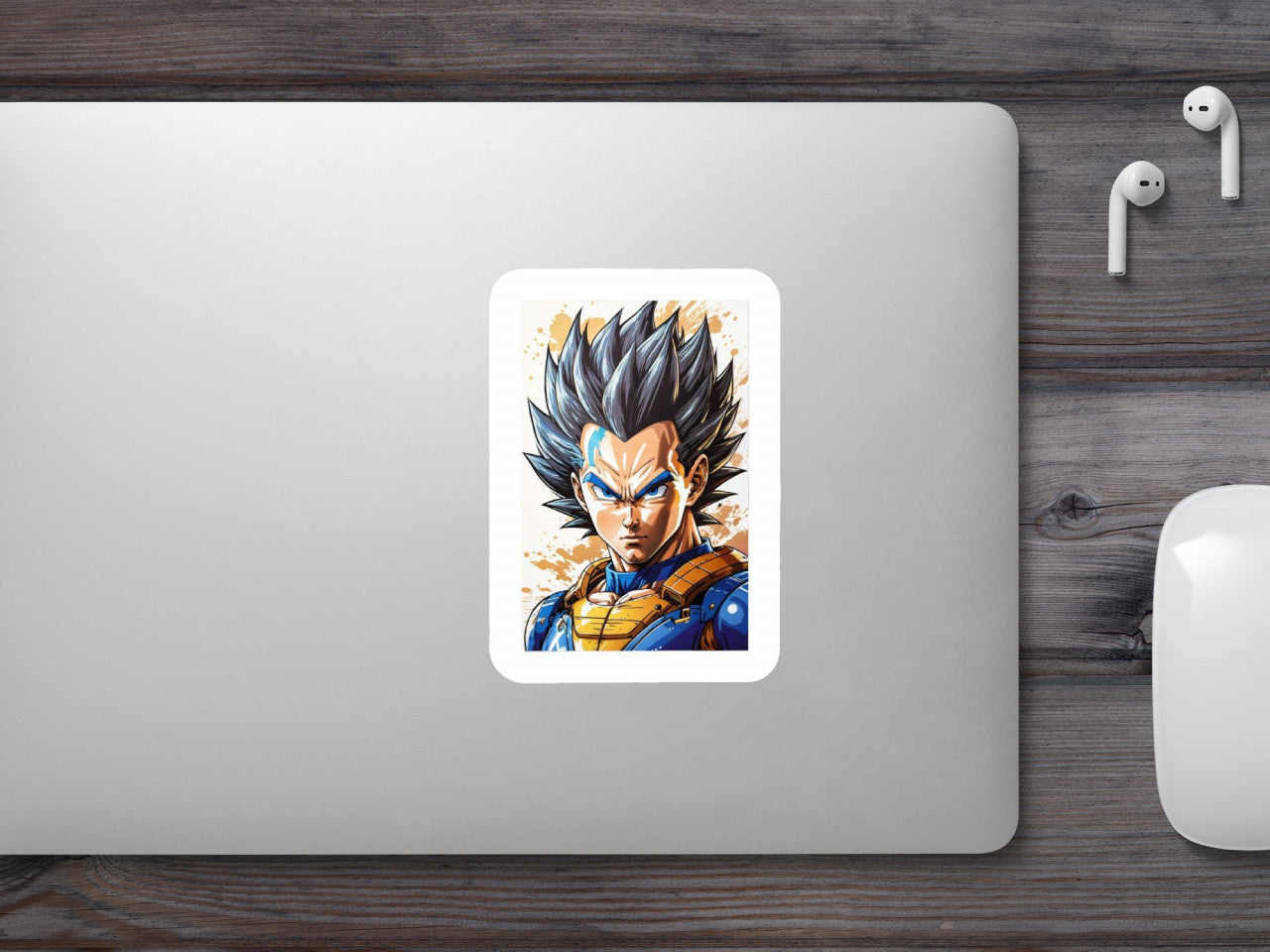 Set 3 bucati, Sticker decorativ, Personaj Vegeta Dragon Ball, Rezistent la apa, NO2210, 6 cm, Multicolor