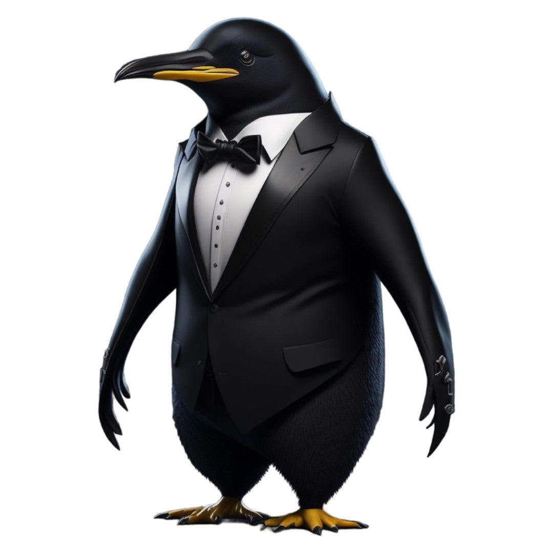 Set 3 bucati, Sticker decorativ, Pinguinul in frac, Rezistent la apa, NO2288, 6 cm, Multicolor