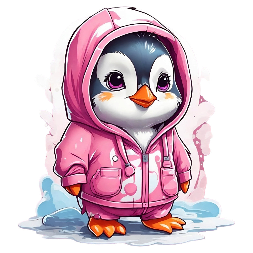 Set 3 bucati, Sticker decorativ, Pinguinul Kawaii, Rezistent la apa, NO1825, 6 cm, Multicolor