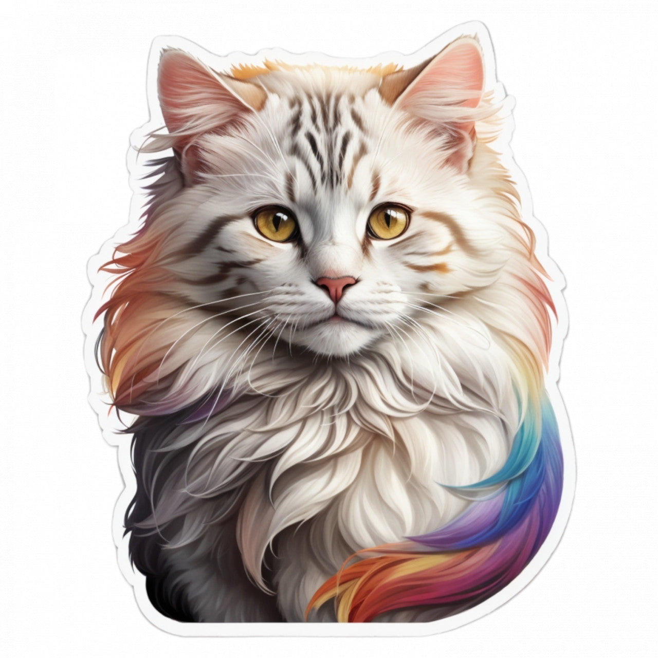 Set 3 bucati, Sticker decorativ, Pisica American Curl, Rezistent la apa, NO204, 6 cm, Multicolor