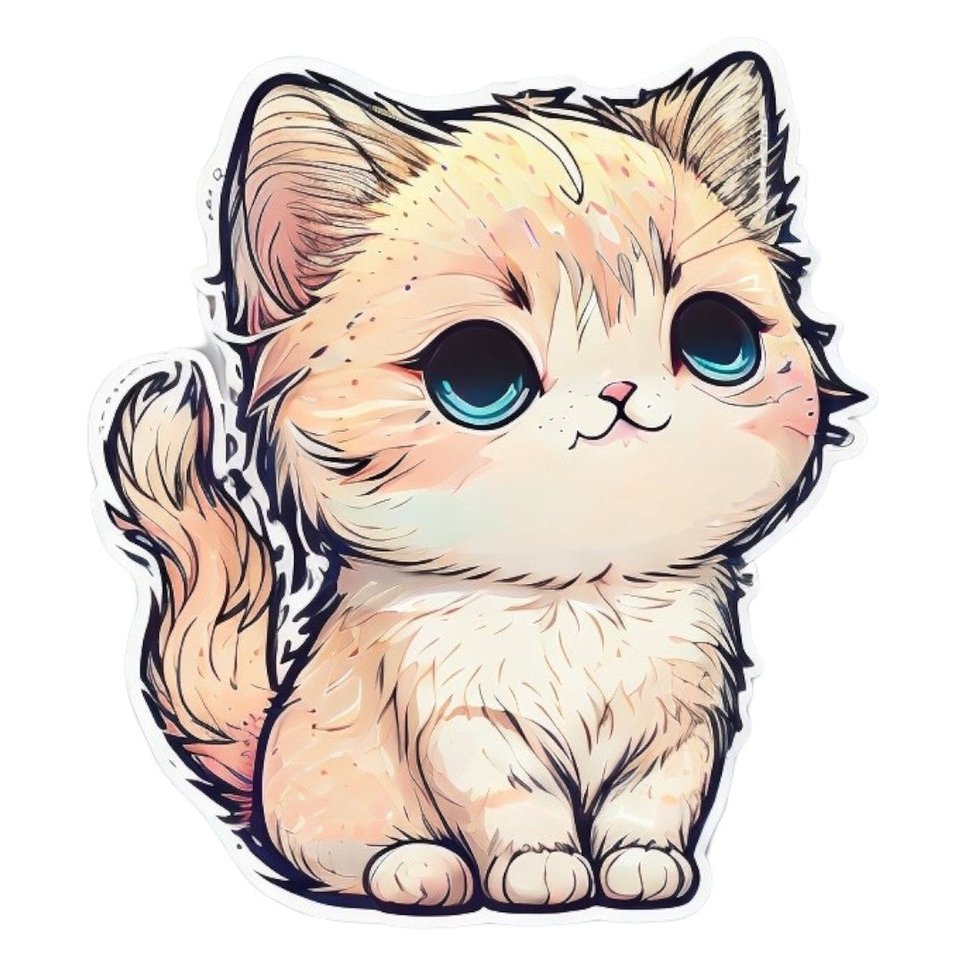 Set 3 bucati, Sticker decorativ, Pisica aristocrata, Rezistent la apa, NO2235, 6 cm, Multicolor