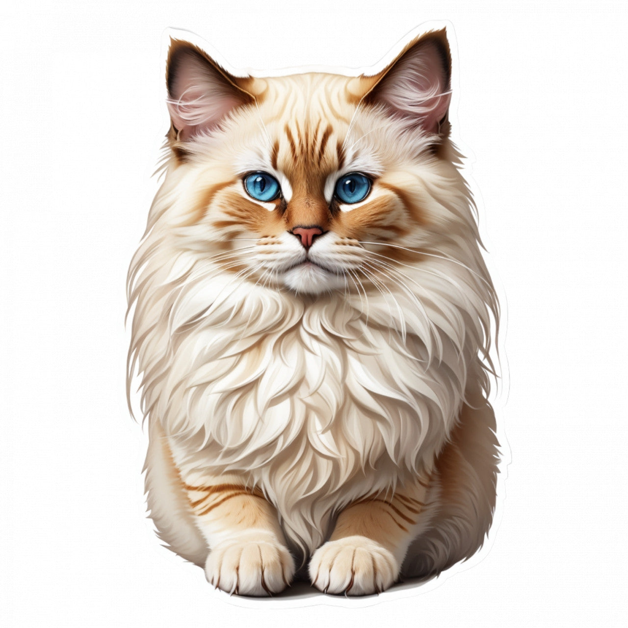 Set 3 bucati, Sticker decorativ, Pisica birmaneza, Rezistent la apa, NO21, 6 cm, Multicolor