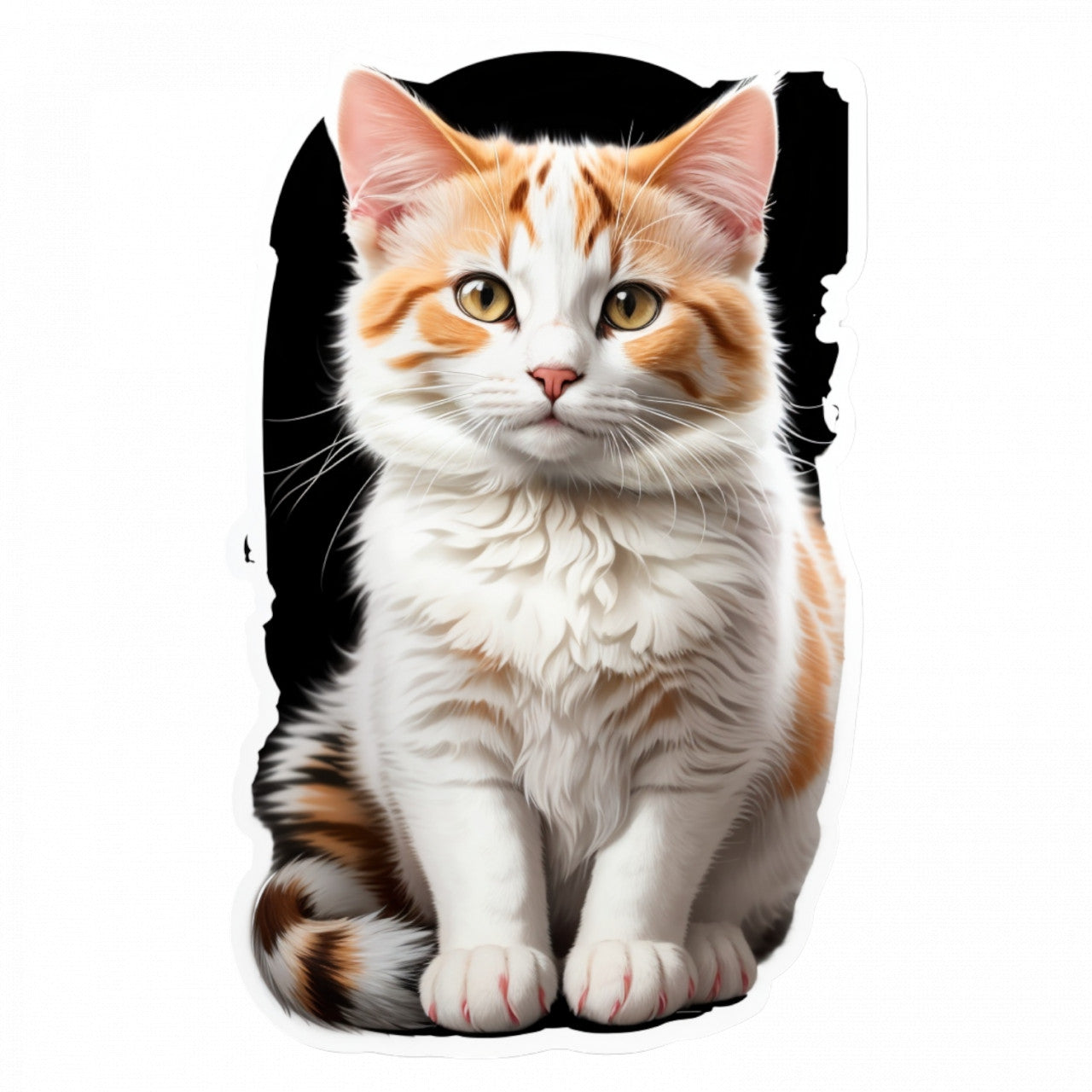 Set 3 bucati, Sticker decorativ, Pisica bobtail japonez, Rezistent la apa, NO748, 6 cm, Multicolor