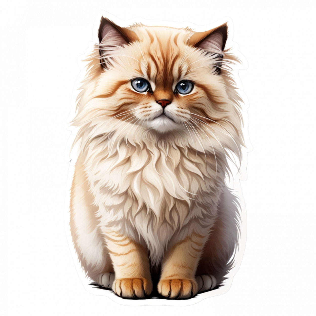 Set 3 bucati, Sticker decorativ, Pisica Himalayana, Rezistent la apa, NO696, 6 cm, Multicolor