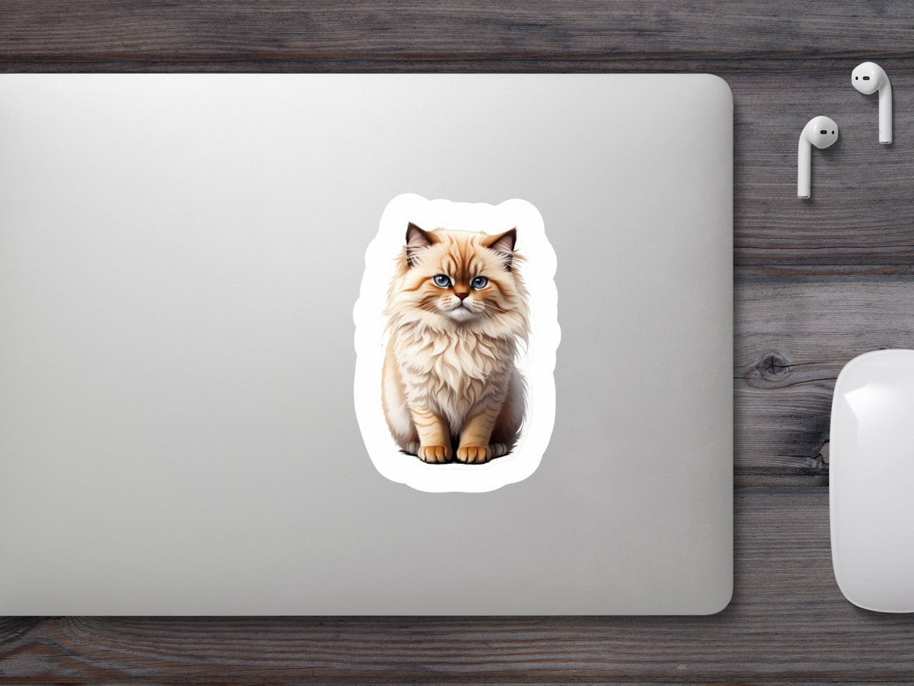 Set 3 bucati, Sticker decorativ, Pisica Himalayana, Rezistent la apa, NO696, 6 cm, Multicolor