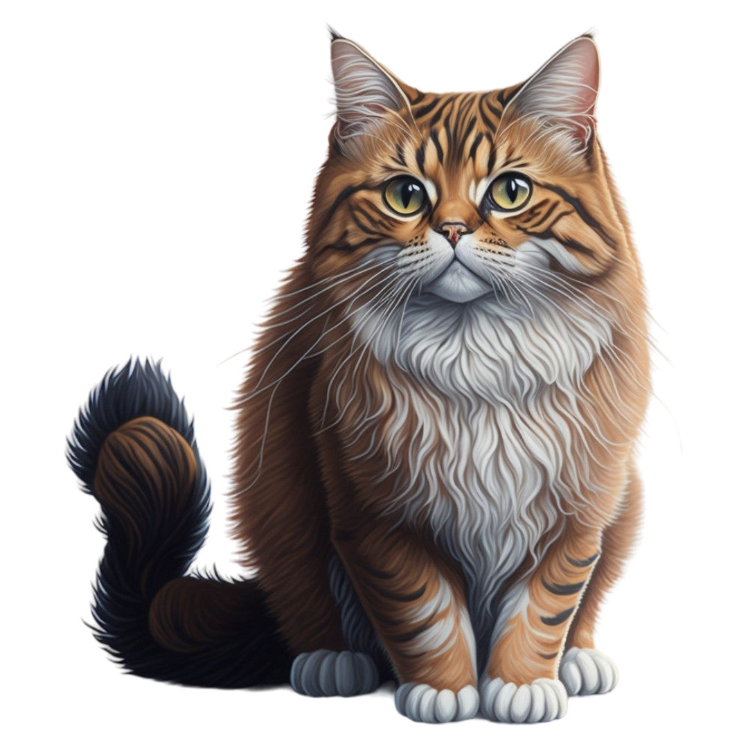 Set 3 bucati, Sticker decorativ, Pisica pieptanata, Rezistent la apa, NO2289, 6 cm, Multicolor