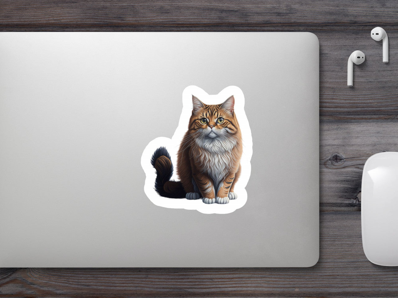 Set 3 bucati, Sticker decorativ, Pisica pieptanata, Rezistent la apa, NO2289, 6 cm, Multicolor