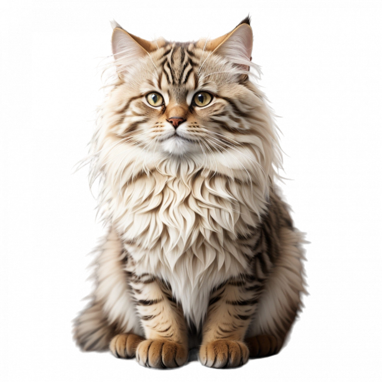 Set 3 bucati, Sticker decorativ, Pisica siberiana, Rezistent la apa, NO1223, 6 cm, Multicolor