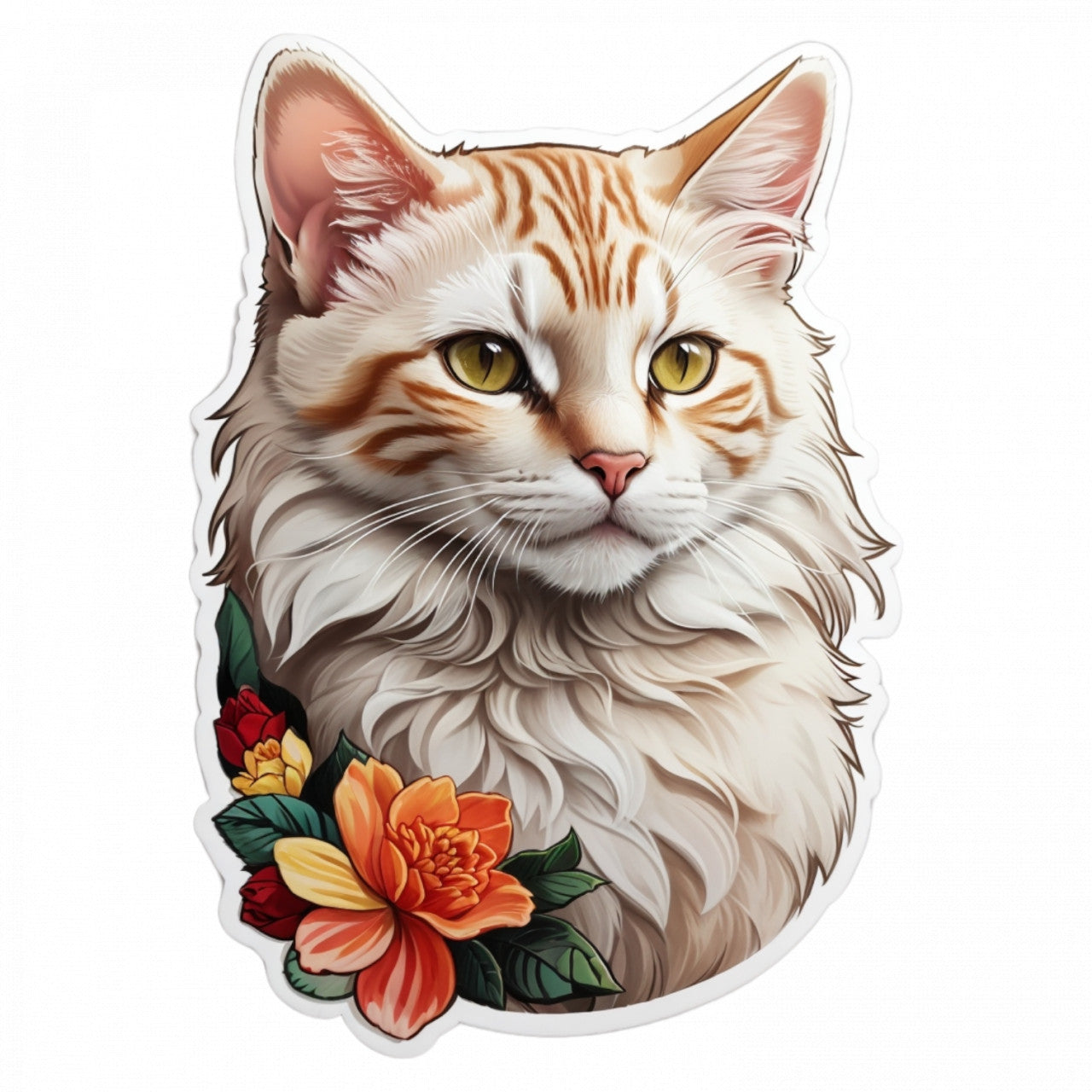 Set 3 bucati, Sticker decorativ, Pisica Singapura, Rezistent la apa, NO1235, 6 cm, Multicolor