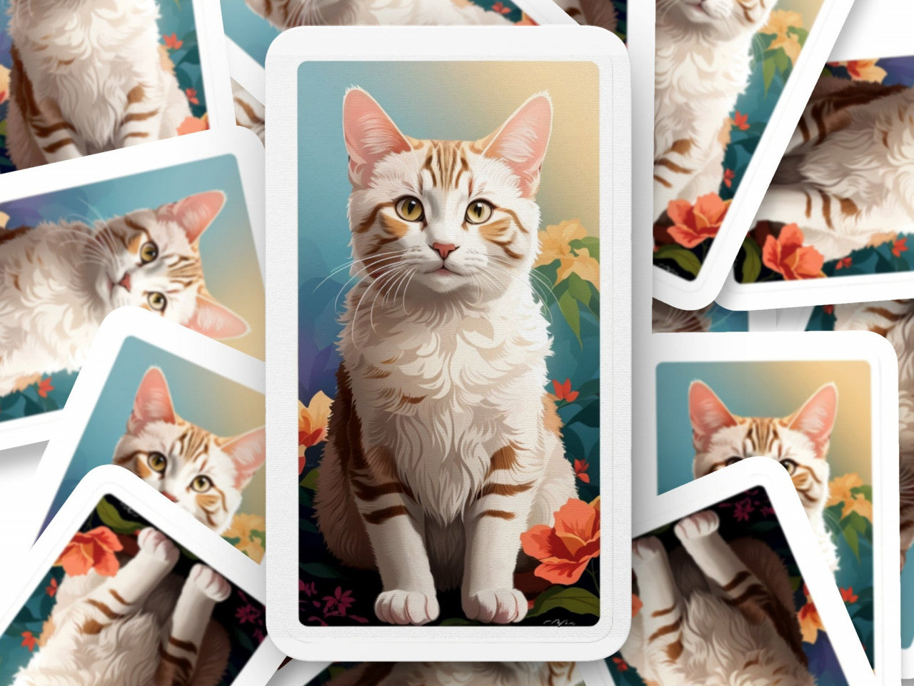 Set 3 bucati, Sticker decorativ, Pisica Singapura, Rezistent la apa, NO1236, 6 cm, Multicolor