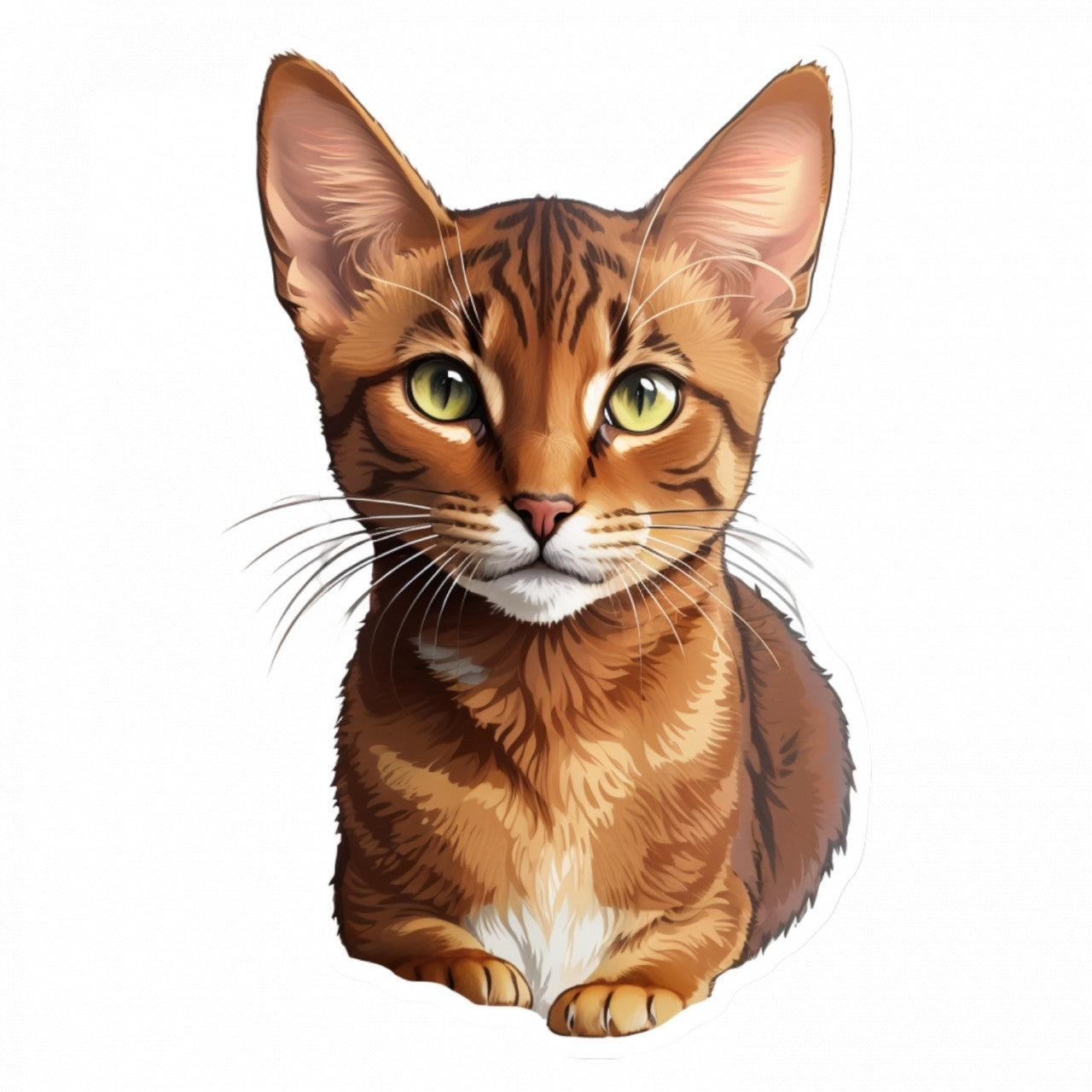 Set 3 bucati, Sticker decorativ, Pisica tigrata, Rezistent la apa, NO241, 6 cm, Multicolor