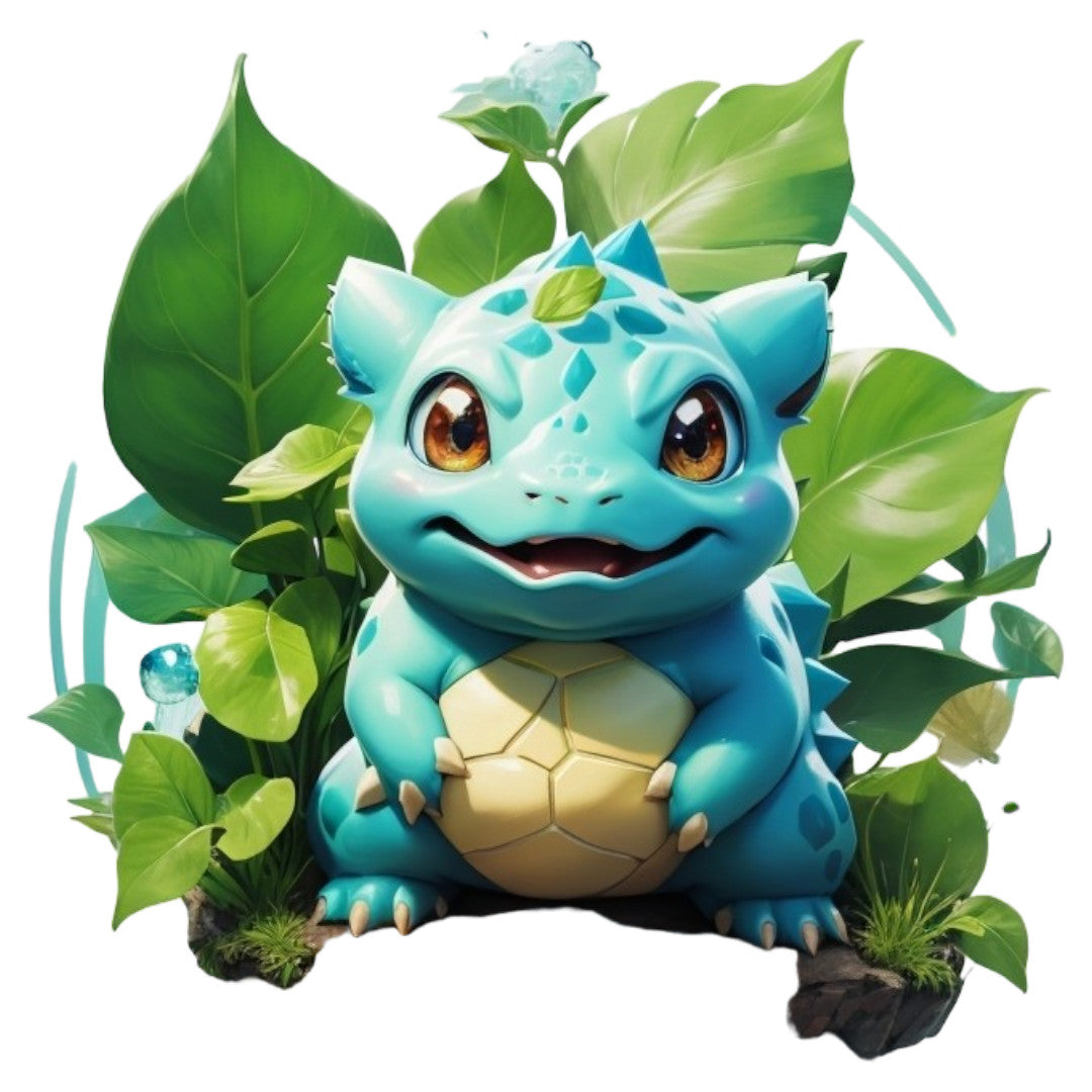 Set 3 bucati, Sticker decorativ, Pokemon bulbasaur, Rezistent la apa, NO2000, 6 cm, Multicolor