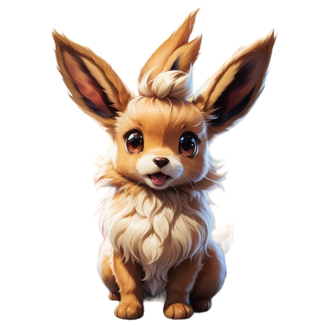 Set 3 bucati, Sticker decorativ, Pokemon Eevee, Rezistent la apa, NO2052, 6 cm, Multicolor