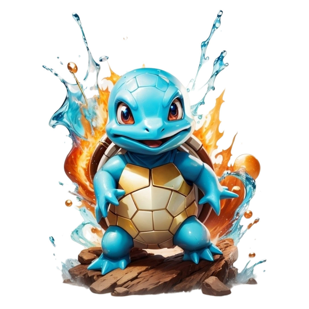 Set 3 bucati, Sticker decorativ, Pokemon Squirtle, Rezistent la apa, NO2180, 6 cm, Multicolor