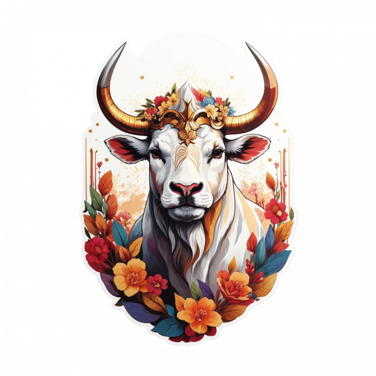 Set 3 bucati, Sticker decorativ, Taur simbol zodia taur, Rezistent la apa, NO1288, 6 cm, Multicolor