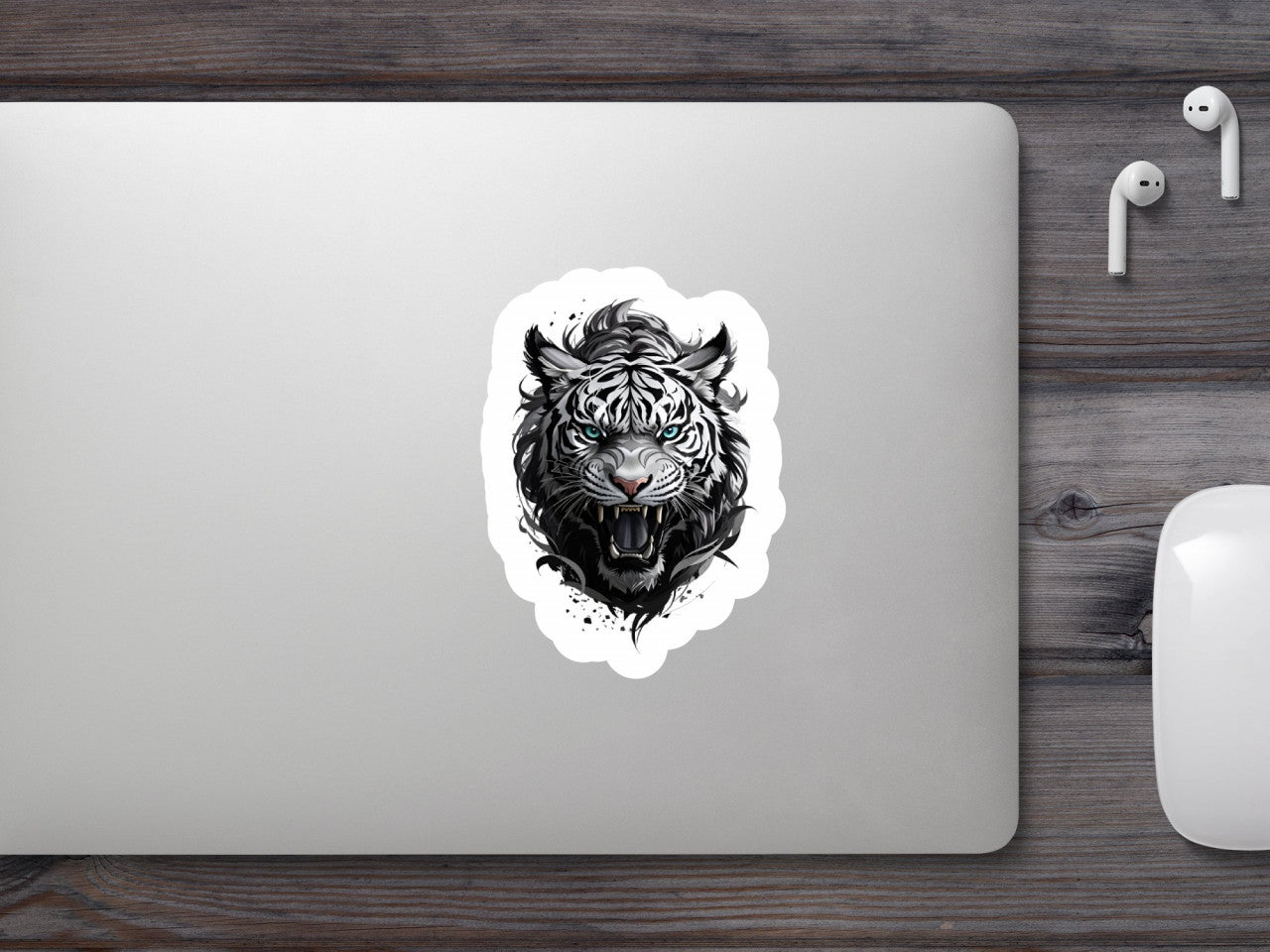 Set 3 bucati, Sticker decorativ, Tigrul bengalez, Rezistent la apa, NO1658, 6 cm, Multicolor