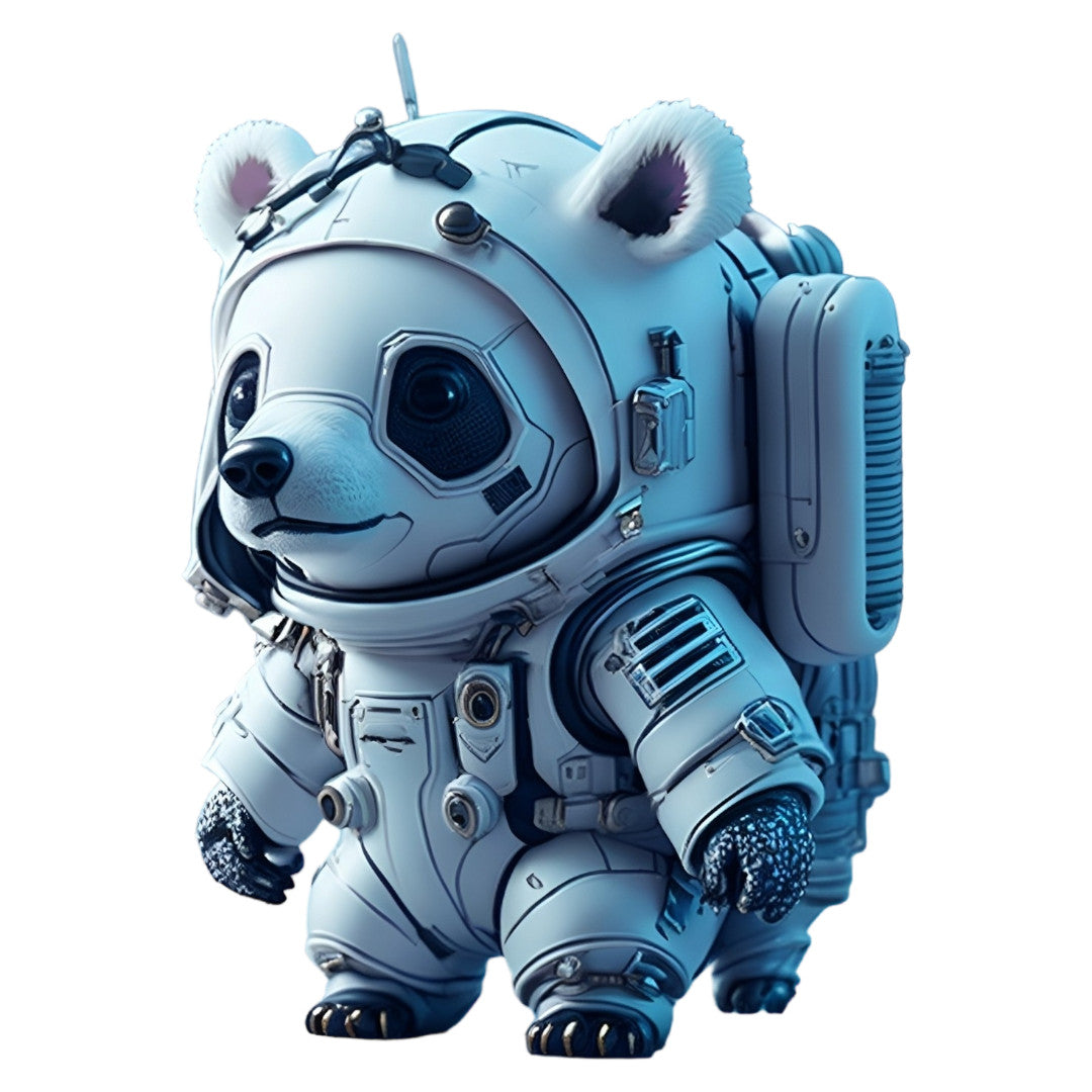 Set 3 bucati, Sticker decorativ, Ursuletul spatial, Rezistent la apa, NO1759, 6 cm, Multicolor