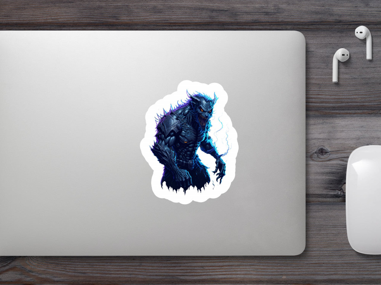 Set 3 bucati, Sticker decorativ, Varcolacul furios, Rezistent la apa, NO1969, 6 cm, Multicolor