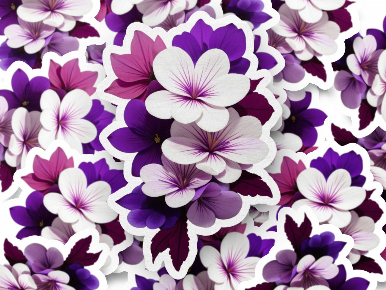 Set 3 bucati, Sticker decorativ, Violete, Rezistent la apa, NO1352, 6 cm, Multicolor