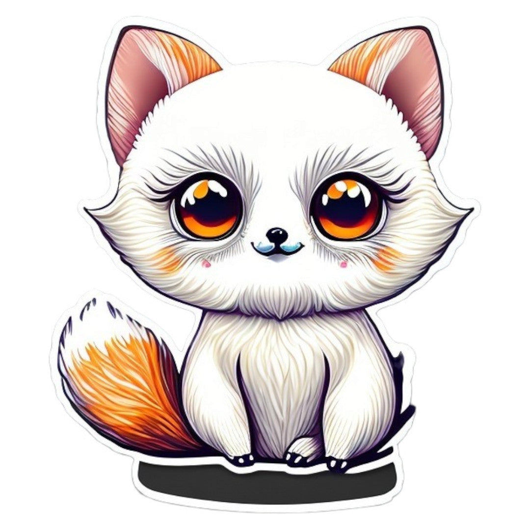 Set 3 bucati, Sticker decorativ, Vulpita pufoasa, Rezistent la apa, NO2348, 6 cm, Multicolor