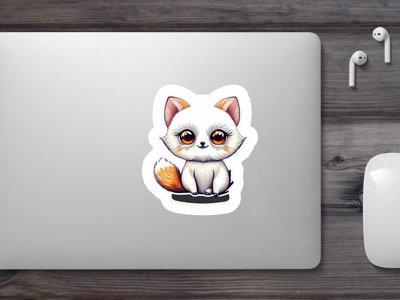 Set 3 bucati, Sticker decorativ, Vulpita pufoasa, Rezistent la apa, NO2348, 6 cm, Multicolor