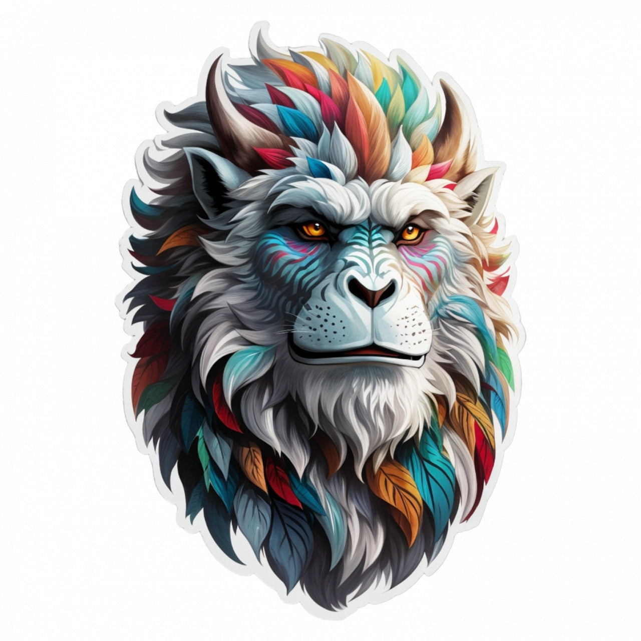 Set 3 bucati, Sticker decorativ, Yeti personaj mitologic, Rezistent la apa, NO1390, 6 cm, Multicolor