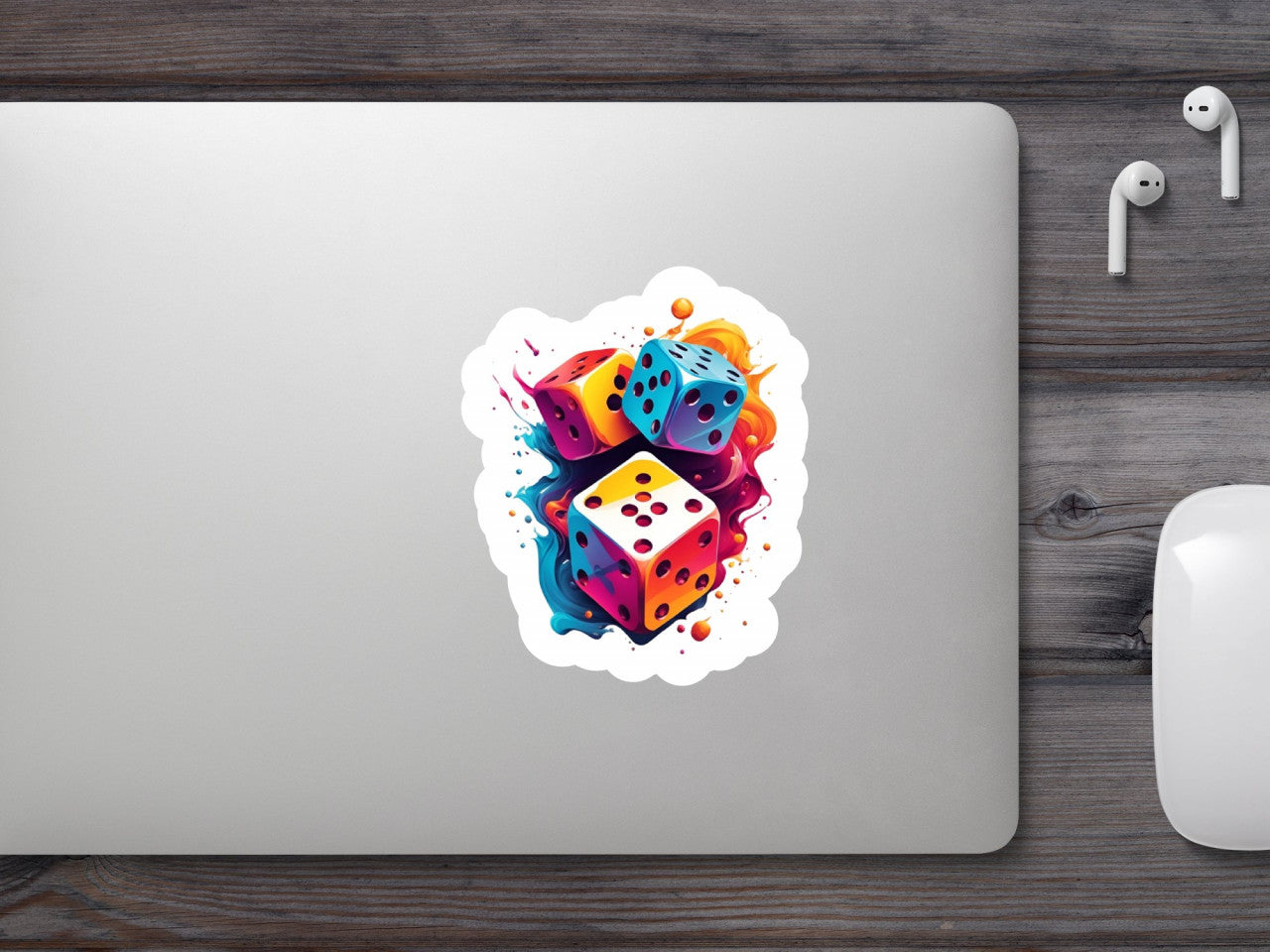 Set 3 bucati, Sticker decorativ, Zaruri hazard , Rezistent la apa, NO1646, 6 cm, Multicolor